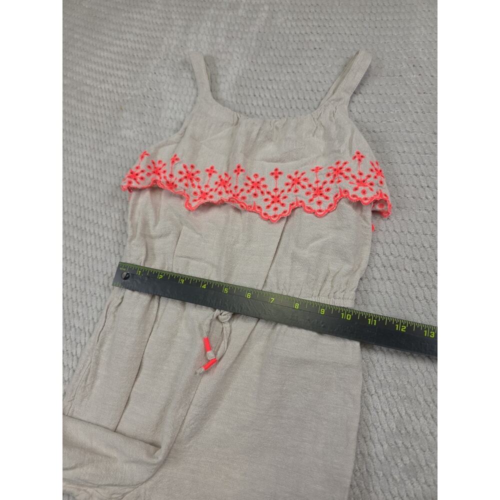 Old Navy Romper Girls Small 6/7 Capri Length Wide Leg Eyelet Trim - Picture 3 of 7